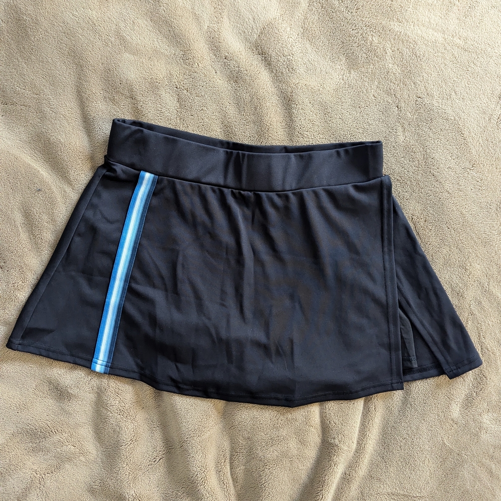 Black Skirt with Blue Stripe